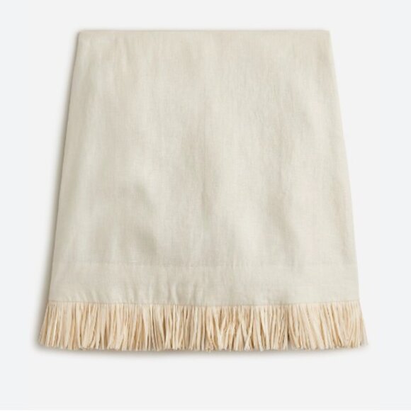J. Crew Collection fringe trim linen mini skirt Size 12 - Picture 2 of 8